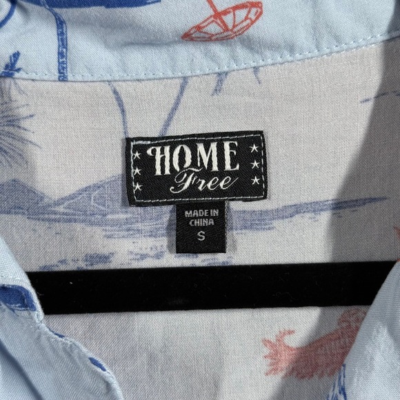 Collector's Home Free AL‎ Alabama Mens Palm Tree Button Down Aloha Shirt - Small - Picture 3 of 7